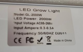 Lámpara Cultivo LED 2000W nueva