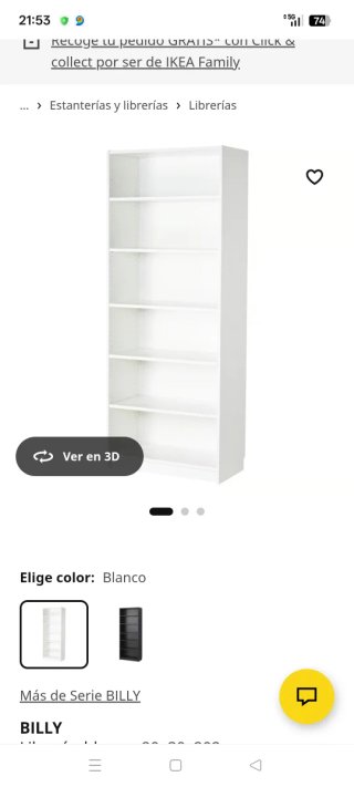 Estantería BILLY Ikea Blanca