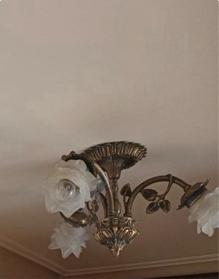Lámpara de techo con tulipas de cristal