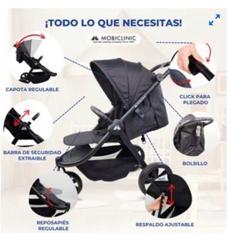 Silla de Paseo Mobiclinic 3 Ruedas Negra