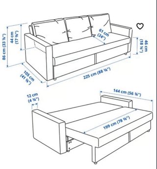 Sofá Cama Ikea Friheten 3 Plazas Azul