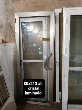 Puerta aluminio cristal laminado 80x213