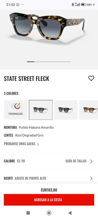 Gafas de sol mujer Ray-Ban State Street Fleck