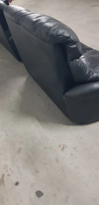Conjunto Sofá y Sillón Piel Negro
