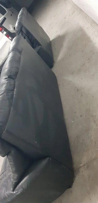 Conjunto Sofá y Sillón Piel Negro