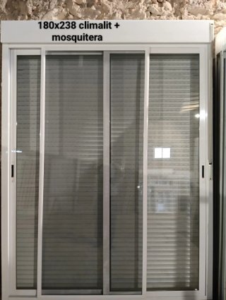 Puerta balconera 180x238 Climalit + Mosquitera