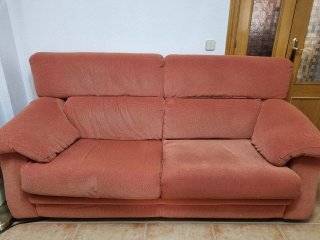 Sofá 3 plazas tela naranja