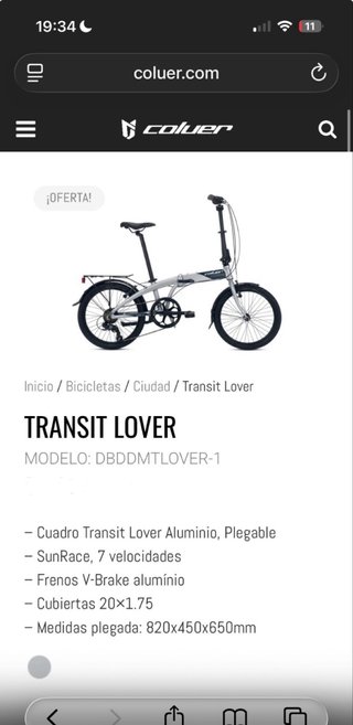 BICICLETA COLUER PLEGABLE