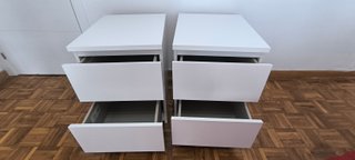 2 Mesitas Noche Malm Ikea Blancas