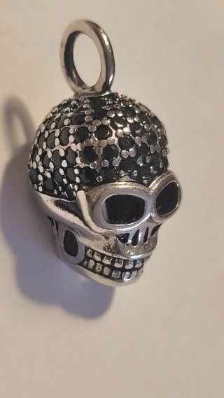 Colgante Calavera Plata y Circonitas 925 charm