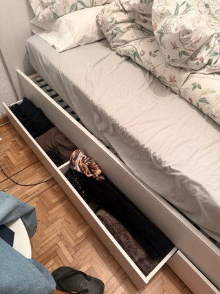 Cama 140cm con cajones y colchón