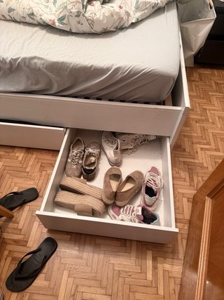 Cama 140cm con cajones y colchón