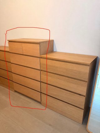 Cómoda Malm 6 cajones madera