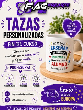 Taza personalizada fin de curso Profesor/a