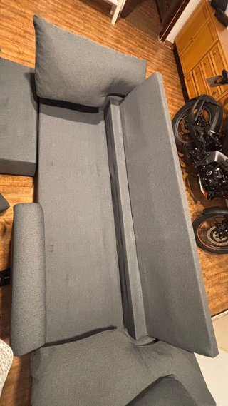 Sofá modular gris de tela