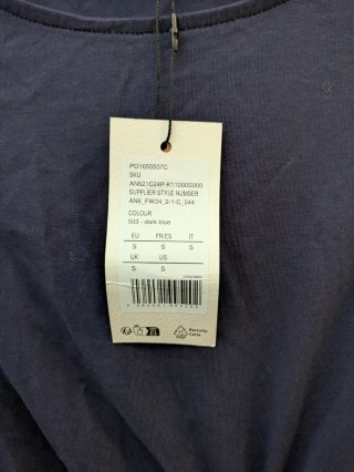 Vestido azul de algodón talla S