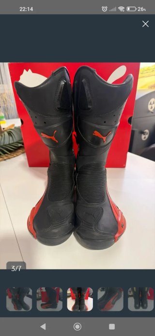 Botas Moto Puma Ducati T40 Negras Rojas