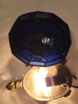 Lámpara tortuga Tiffany azul