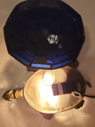 Lámpara tortuga Tiffany azul