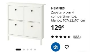 Zapatero Hemnes Ikea Blanco
