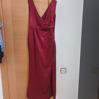 Vestido elegante burdeos talla L