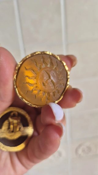 Orecchini cerchio sole dorato
