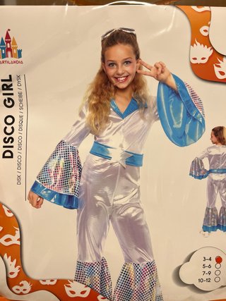 Disfraz Disco Plateado Brillante