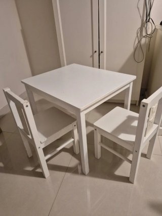 Mesa y 2 Sillas Niños Blanca