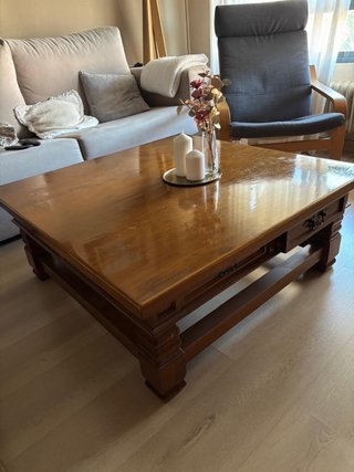Mesa de centro roble macizo