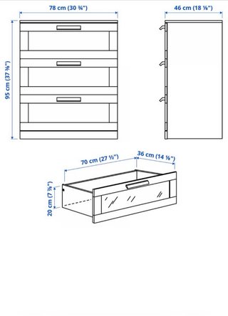 Cómoda 3 cajones Ikea blanca