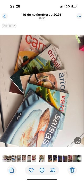 Libros de recetas de comidas.