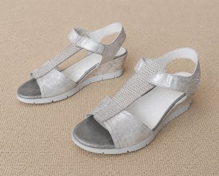 Sandalias Hispanitas Plata Cuña Baja Talla 39