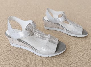 Sandalias Hispanitas Plata Cuña Baja Talla 39