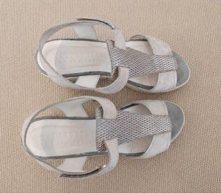 Sandalias Hispanitas Plata Cuña Baja Talla 39