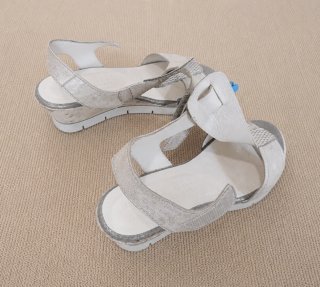 Sandalias Hispanitas Plata Cuña Baja Talla 39