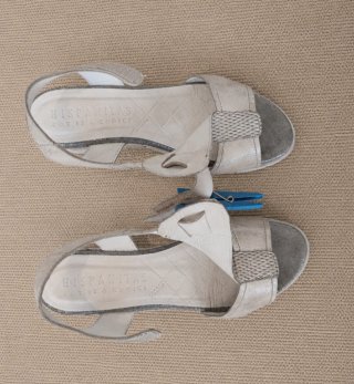 Sandalias Hispanitas Plata Cuña Baja Talla 39