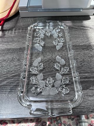 Bandeja Rectangular Vintage Flores Cristal