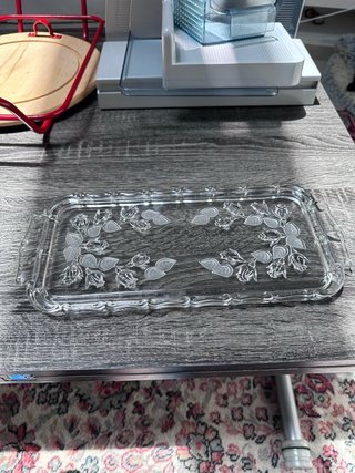 Bandeja Rectangular Vintage Flores Cristal