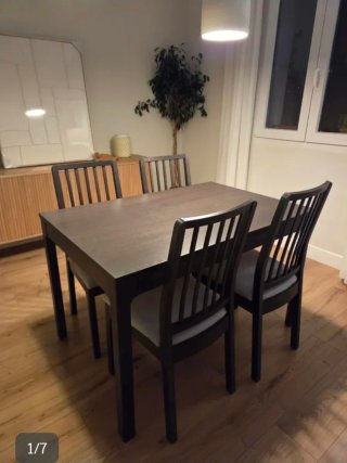 Mesa comedor extensible IKEA EKEDALEN + 4 sillas