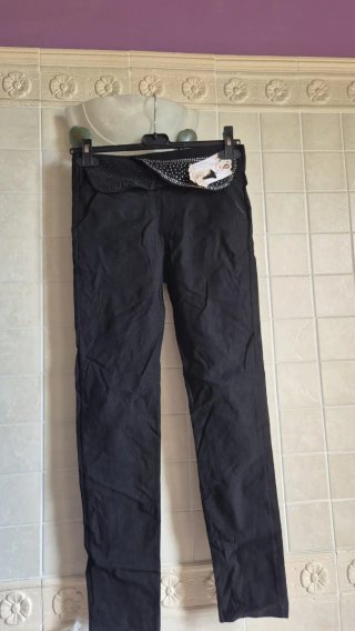 Leggings neri con strass tg l xl