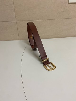 Cinturón marrón con hebilla dorada