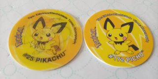 Lote 2 Tazos Pokémon Pichu y Raichu/Nintendo Magic