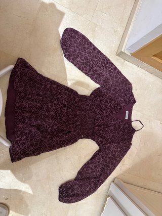 Vestido morado estampado manga larga