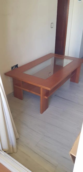 Mesa de centro madera y cristal