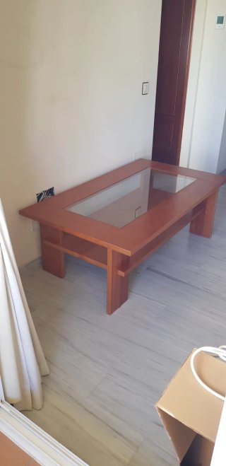 Mesa de centro madera y cristal