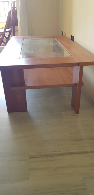 Mesa de centro madera y cristal