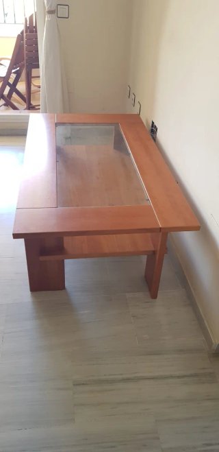 Mesa de centro madera y cristal