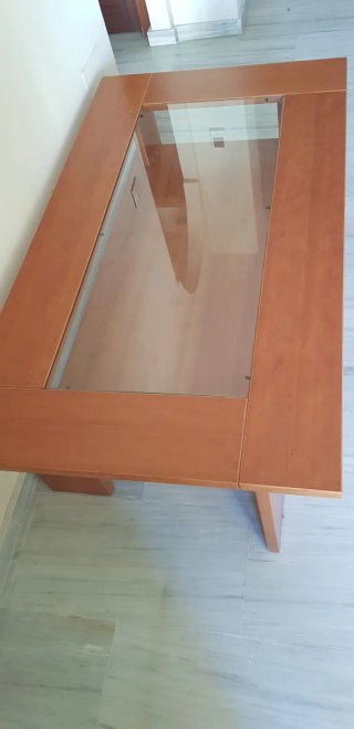 Mesa de centro madera y cristal