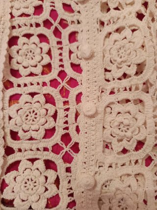Chaqueta bolero crochet crema