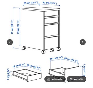 Cajonera MICKE IKEA Blanca